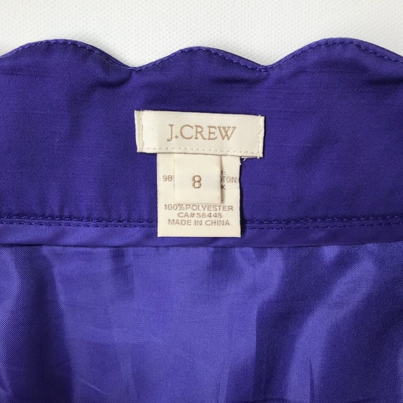 Purple J. Crew Cotton Skirt with Scalloped Waist - Picture 3 of 5